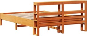 vidaXL Σκελετός Κρεβ. Χωρίς Στρώμα Καφέ Κεριού 135x190 εκ Μασίφ Πεύκο