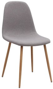 Καρέκλα τραπεζαρίας Iris Megapap ανοιχτό μπεζ ύφασμα - μεταλλικό φυσικό πόδι 43x50x85εκ.