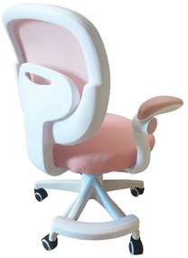 Καρέκλα γραφείου παδική Bernu pakoworld ύφασμα mesh σε ροζ απόχρωση 47x56x80-90εκ