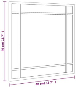 Καθρέφτης Τοίχου Τετράγωνος Μαύρος 40 x 40 εκ. από Σίδερο - Μαύρο
