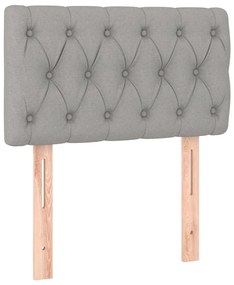 vidaXL Κρεβάτι Boxspring με Στρώμα &amp; LED Αν.Γκρι 80x200 εκ. Υφασμάτινο