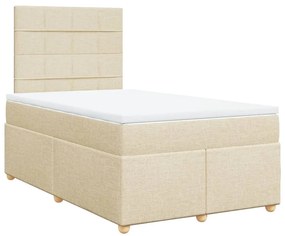 Κρεβάτι Boxspring με Στρώμα Κρεμ 120x190 εκ. Υφασμάτινο - Κρεμ