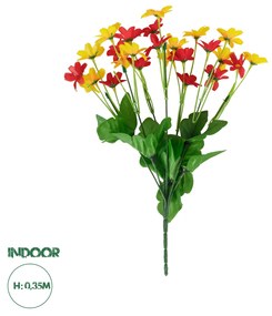 GloboStar® Artificial Garden MARGARET BOUQUET 78207 Τεχνητό Διακοσμητικό Μπουκέτο με Μαργαρίτες M20 x Π20 x Υ35cm