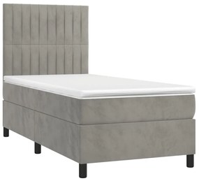 ΚΡΕΒΑΤΙ BOXSPRING ΜΕ ΣΤΡΩΜΑ ΑΝΟΙΧΤΟ ΓΚΡΙ 100X200 ΕΚ. ΒΕΛΟΥΔΙΝΟ 3143127