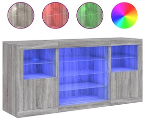 Μπουφές με LED Γκρι Sonoma 142,5x37x67 εκ. - Γκρι