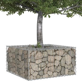 vidaXL Ανασηκωμένο κρεβάτι gabion Ασημί