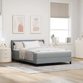 vidaXL Κρεβάτι Box Spring με Στρώμα – Ανοιχτό Γκρι, 160 x 200 εκ – Υφάσμα