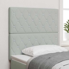 vidaXL LED κρεβάτι, ανοιχτό γκρι, 100 εκ, βελούδο