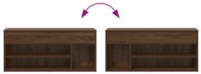 vidaXL Πάγκος παπουτσιών καφέ δρυς 102x30,5x45 cm Ξύλο μηχανής