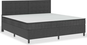 vidaXL Κρεβάτι Boxspring Σκούρο Γκρι 200 x 200 εκ. Υφασμάτινο