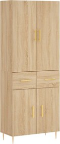 vidaXL Ντουλάπι Sonoma δρυς 69,5 x 34 x 180 εκ. από Επεξεργασμένο Ξύλο