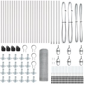 vidaXL Hexagon Fence 0.8x50 μ Γαλβανισμένος Χάλυβας