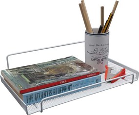 Μεταλλικό Ράφι Τοίχου Δίχτυ 30x19x7cm Άσπρο ή Μαύρο - Άσπρο