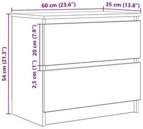 Έπιπλο Τηλεόρασης Καφέ Δρυς 60x35x54 εκ. Επεξεργασμένο Ξύλο - Καφέ