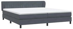 BOX SPRING ΚΡΕΒΑΤΙ ΜΕ ΣΤΡΩΜΑΤΑ ΣΚΟΥΡΟ ΓΚΡΙ 180X220 CM ΒΕΛΟΥΔΙΝΟ 3317746