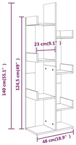 Βιβλιοθήκη Sonoma Δρυς 48 x 25,5 x 140 εκ. από Επεξ. Ξύλο - Καφέ