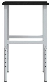 vidaXL πάγκος εργασίας σκούρο καφέ 80x60x(71,5-98) cm μασίφ ξύλο δρυς