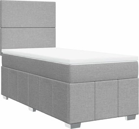 vidaXL Κρεβάτι Boxspring με Στρώμα Ανοιχτό Γκρι 80x200 εκ. Υφασμάτινο