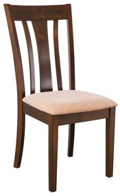 WOODWELL MOLTEN Καρέκλα Καρυδί, Ύφασμα Μπεζ 48x55x100cm Ε7093,1