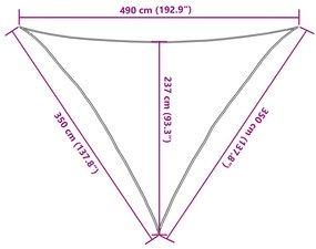 Πανί Σκίασης Καφέ 3,5 x 3,5 x 4,9 μ. από HDPE 160 γρ./μ² - Καφέ