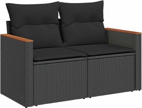 vidaXL Σετ Καναπέ 8 τμχ. Μαύρο 55 x 55 x 37 εκ Πολυ-ρακί και Χάλυβας