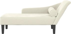 vidaXL Ανάκλιντρο Κρεμ Υφασμάτινο με Βελούδινο