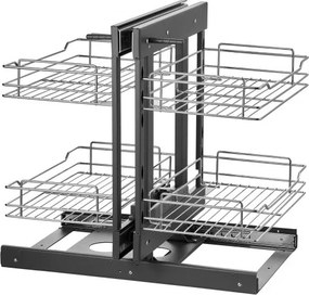 VEVOR 2 Tier Blind Corner Pull Out Organizer Chrome Kitchen Cabinet Basket