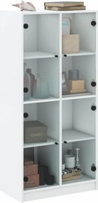 vidaXL Ντουλάπι με Πόρτες Λευκό 68x37x142 εκ. από Επεξεργασμένο Ξύλο