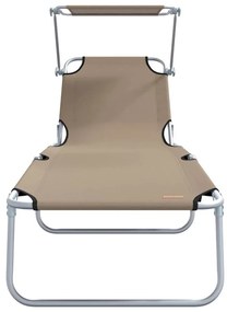 vidaXL Ξαπλώστρα 2-πρόσωπο 2 pcs Taupe 58 x 188 x 77 εκ. ύφασμα