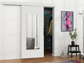 Συρόμενες πόρτες Dover 132, 37 kg, Άσπρο, Πλαστικοποιημένη μοριοσανίδα, Καθρέφτης, Αλουμίνιο | Epipla1.gr