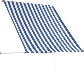 vidaXL Τέντα Συρόμενη Μπλε / Λευκό 150 x 150 εκ.