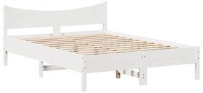 vidaXL Πλαίσιο Κρεβατιού Συρτάρια Λευκό 140x200 εκ. Μασίφ Ξύλο Πεύκου