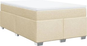 vidaXL Κρεβάτι Boxspring με Στρώμα Κρεμ 120x190 εκ. Υφασμάτινο