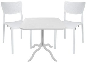 Τραπεζαρία Icon-Ignite pakoworld σετ 3τεμ PP σε λευκή απόχρωση