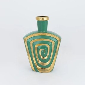 ΒΑΖΟ ΚΕΡΑΜΙΚΟ ΠΡΑΣΙΝΟ - ΧΡΥΣΟ 20.2x7x30cm|752-20343