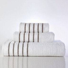 Πετσέτα Σώματος (100x150) Down Town Border Stripes Beige 600gsm
