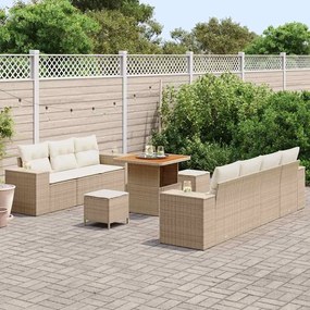 vidaXL Σετ Καναπέ Κήπου 10 pcs Μπεζ συνθετικό ρατάν