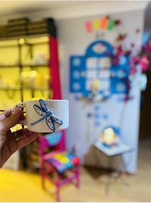 Stewehome χειροποίητο κεραμικό φλιτζάνι με ζωγραφική στο χέρι Λευκό