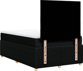 vidaXL Κρεβάτι Boxspring με Στρώμα Μαύρο 120x190 εκ. Υφασμάτινο