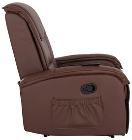 Πολυθρόνα RELAX ROCCA με Μηχανισμό MASSAGE και PU Καφέ σκούρο 80x96x97 εκ. 80x96x97 εκ.