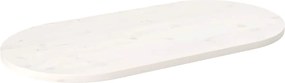 vidaXL Επιφάνεια Τραπεζιού Οβάλ Λευκή 100x50x2,5 εκ. Μασίφ Ξύλο Πεύκου