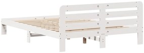 vidaXL Σκελετός Κρεβ. Χωρίς Στρώμα Λευκό 135x190 εκ Μασίφ Πεύκο