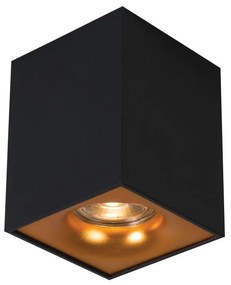 Φωτιστικό Οροφής - Σποτ Black - Gold 82,5x82,5x105mm VK/03085CE/BGD VKLed Αλουμίνιο