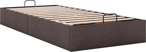 vidaXL Οθωμανικό πλαίσιο κρεβατιού χωρίς στρώμα Σκούρο καφέ Ύφασμα