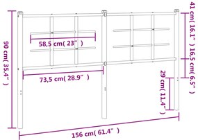 vidaXL Κεφαλάρι Λευκό 150 εκ. Μεταλλικό