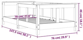 ΠΛΑΙΣΙΟ ΠΑΙΔΙΚΟΥ ΚΡΕΒΑΤΙΟΥ ΛΕΥΚΟ 70 X 140 ΕΚ. ΜΑΣΙΦ ΞΥΛΟ ΠΕΥΚΟΥ 834427