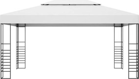 vidaXL Κιόσκι με Φωτάκια LED Λευκό 4 x 3 x 2,7 μ.