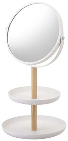 Καθρέπτης Επιτραπέζιος Με 2 Ράφια LBTYMZK2314 17,5x16x33cm White-Natural Yamazaki Steel,Wood