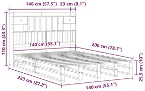 ΚΡΕΒΑΤΙ ΒΙΒΛΙΟΘΗΚΗ ΧΩΡΙΣ ΣΤΡΩΜΑ 140X200 ΕΚ ΜΑΣΙΦ ΞΥΛΟ ΠΕΥΚΟ 3323960