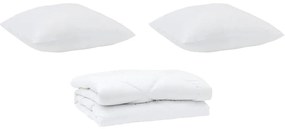 vidaXL Σετ Κουβέρτας με μαξιλάρι 3 pcs Λευκό 260 x 220 εκ. Μικροΐνες